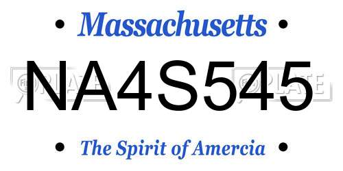 NA4S545 Massachusetts License Plate