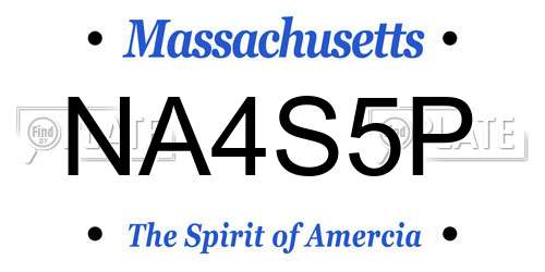 NA4S5P Massachusetts License Plate