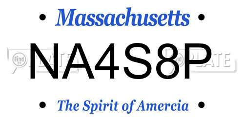 NA4S8P Massachusetts License Plate