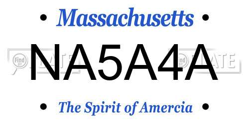 NA5A4A Massachusetts License Plate