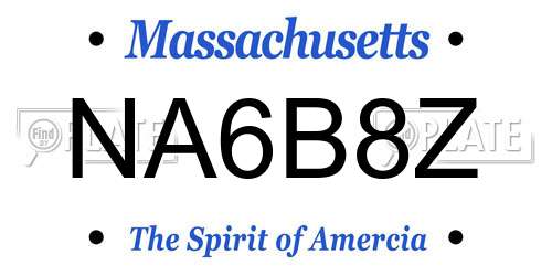 NA6B8Z Massachusetts License Plate
