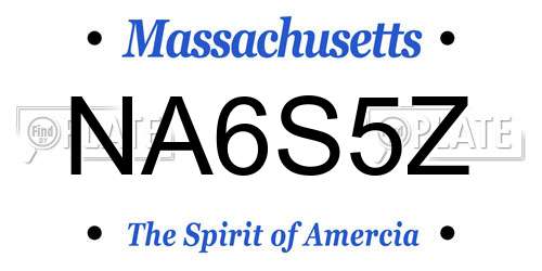 NA6S5Z Massachusetts License Plate