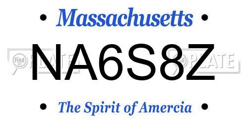 NA6S8Z Massachusetts License Plate