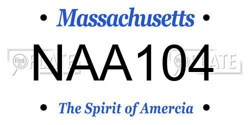 NAA104 Massachusetts License Plate