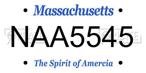 NAA5545 Massachusetts License Plate