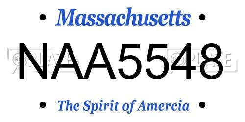NAA5548 Massachusetts License Plate