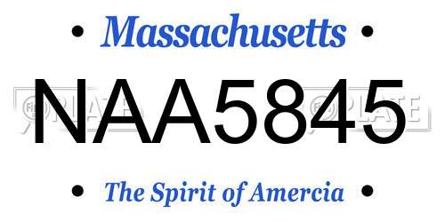 NAA5845 Massachusetts License Plate
