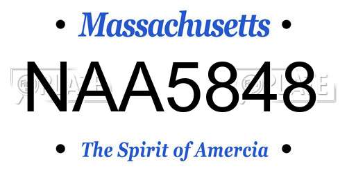 NAA5848 Massachusetts License Plate