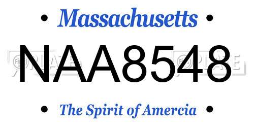 NAA8548 Massachusetts License Plate