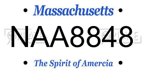 NAA8848 Massachusetts License Plate