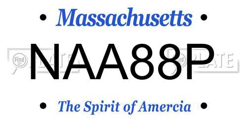 NAA88P Massachusetts License Plate