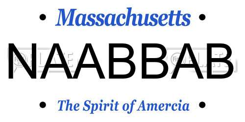 NAABBAB Massachusetts License Plate