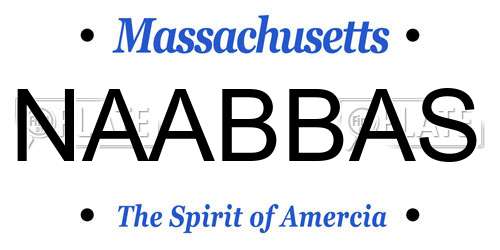 NAABBAS Massachusetts License Plate