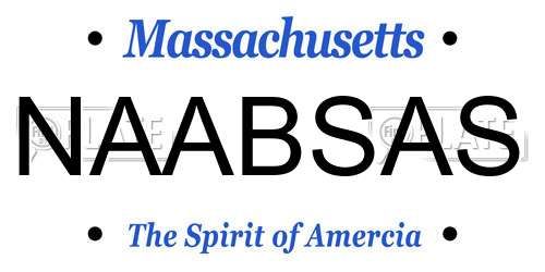 NAABSAS Massachusetts License Plate
