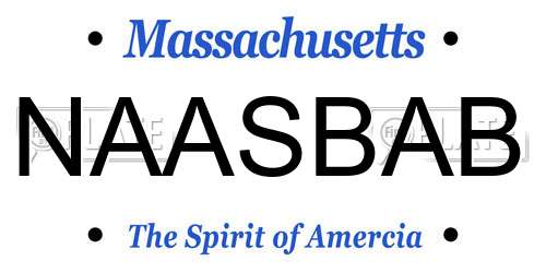 NAASBAB Massachusetts License Plate
