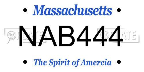NAB444 Massachusetts License Plate