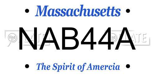 NAB44A Massachusetts License Plate