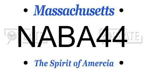 NABA44 Massachusetts License Plate