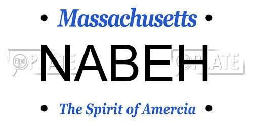 NABEH Massachusetts License Plate