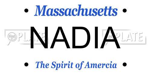 NADIA Massachusetts License Plate