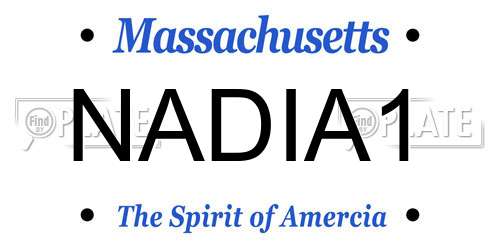 NADIA1 Massachusetts License Plate