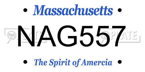 NAG557 Massachusetts License Plate