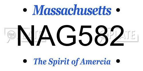NAG582 Massachusetts License Plate