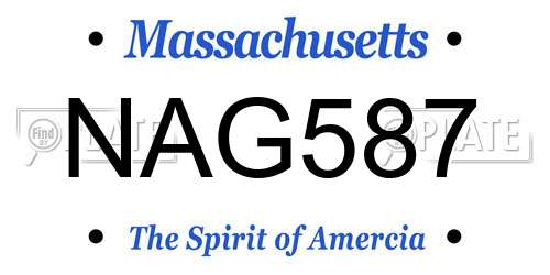 NAG587 Massachusetts License Plate