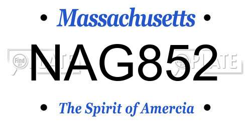 NAG852 Massachusetts License Plate