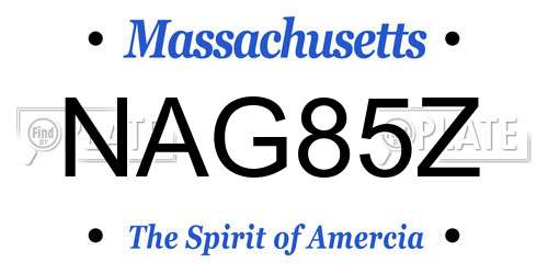 NAG85Z Massachusetts License Plate