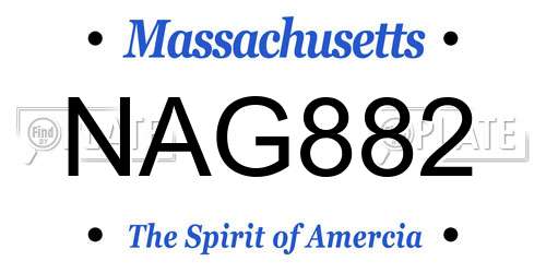 NAG882 Massachusetts License Plate