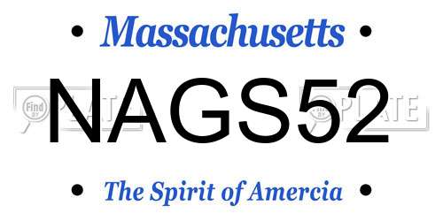NAGS52 Massachusetts License Plate