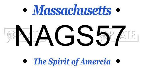 NAGS57 Massachusetts License Plate