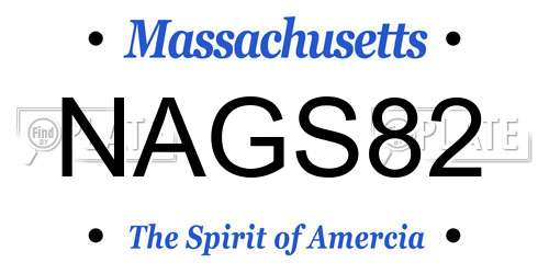 NAGS82 Massachusetts License Plate