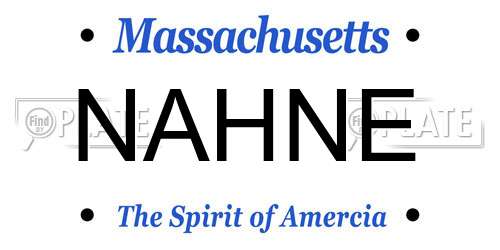 NAHNE Massachusetts License Plate