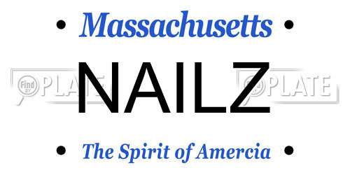NAILZ Massachusetts License Plate