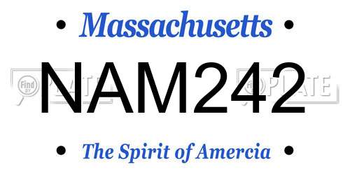 NAM242 Massachusetts License Plate