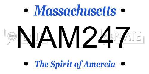 NAM247 Massachusetts License Plate