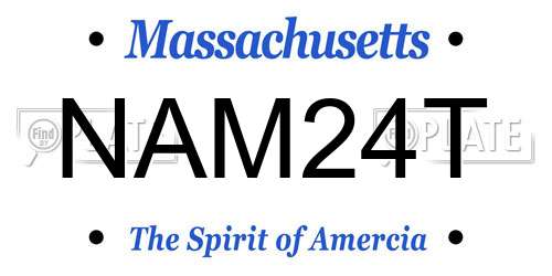 NAM24T Massachusetts License Plate