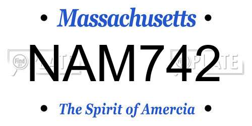 NAM742 Massachusetts License Plate
