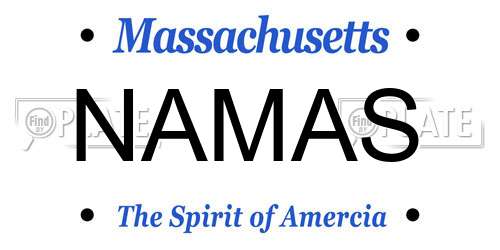NAMAS Massachusetts License Plate