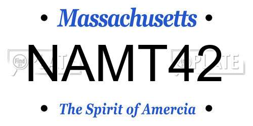 NAMT42 Massachusetts License Plate