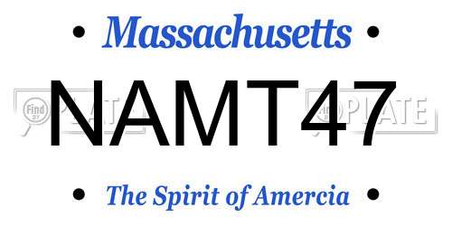 NAMT47 Massachusetts License Plate