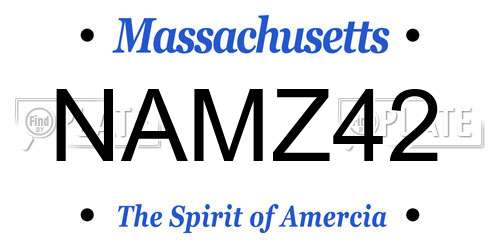 NAMZ42 Massachusetts License Plate