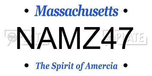 NAMZ47 Massachusetts License Plate