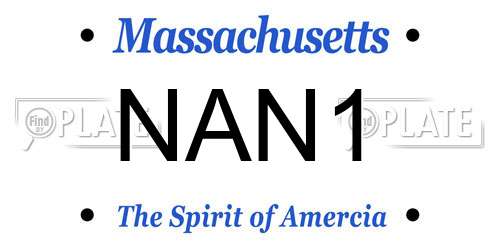 NAN1 Massachusetts License Plate