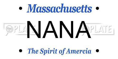 NANA Massachusetts License Plate