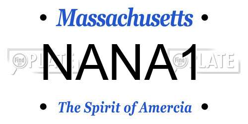 NANA1 Massachusetts License Plate
