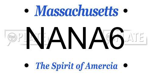 NANA6 Massachusetts License Plate