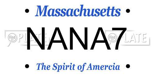 NANA7 Massachusetts License Plate